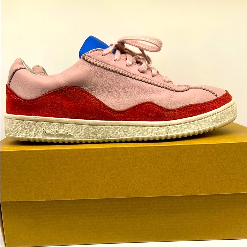 Paul Smith Powder Pink Sneakers with Blue Accents